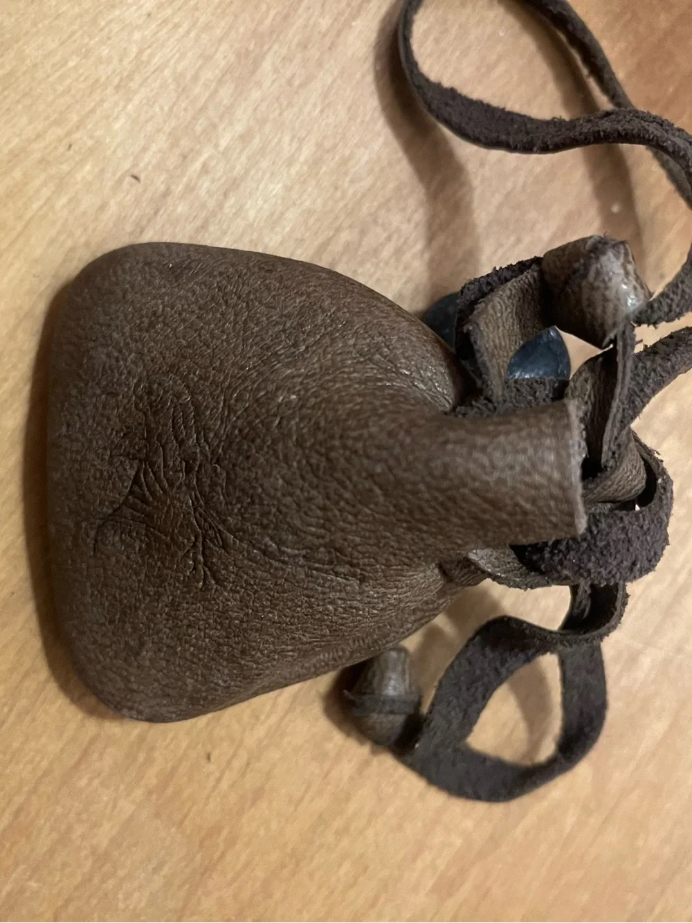Native American medicine bBrown Leather Drawstring Pouch